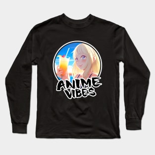 Cute Anime Girl on vacation - Anime Shirt Long Sleeve T-Shirt